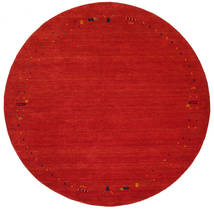  Dywan Wełniany Ø 250 Gabbeh Loom Frame Czerwony Okrągły Duży