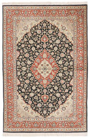 絨毯 クム シルク 100X156 茶色/ベージュ (絹, ペルシャ/イラン)