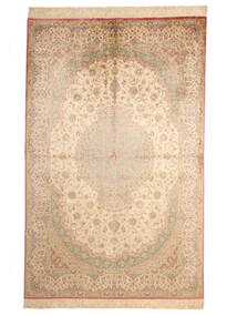 クム シルク 署名:Ghom Mosavi 絨毯 128X200 ペルシャ シルクカーペット 茶色/ベージュ 小 Carpetvista