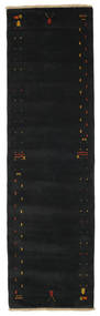  Tapis De Laine 80X300 Gabbeh Loom Frame Noir/Gris Corridor Petit