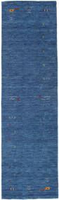  80X300 Small Gabbeh Loom Frame Rug - Blue Wool