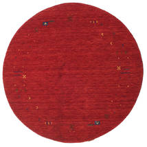  Ø 150 Small Gabbeh Loom Frame Rug - Rust Red Wool