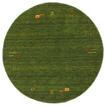  Wool Rug Ø 150 Gabbeh Loom Frame Green Round Small
