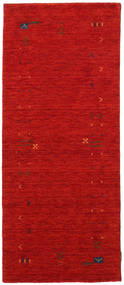  80X200 Pequeno Gabbeh Loom Frame Tapete - Vermelho Enferrujado Lã