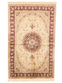 Qum Silk Signed: Mohammadi Rug 130X205 Orange/Beige Silk, Persia/Iran Carpetvista