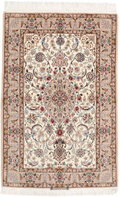  108X164 Isfahan Seidenkette Teppich Beige/Hellgrau Persien/Iran Carpetvista
