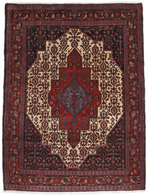 Senneh Fine Tæppe 125X167 Mørkerød/Rød Uld, Persien/Iran Carpetvista