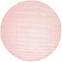 Handloom Ø 300 Large Pink Plain (Single Colored) Round Wool Rug