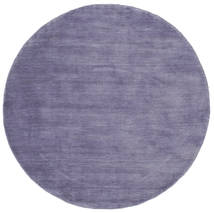 Handloom Ø 150 Small Purple Plain (Single Colored) Round Wool Rug
