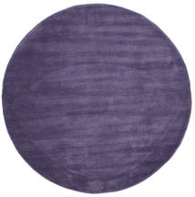  Alfombra De Lana Ø 150 Handloom Púrpura Oscuro Redonda Pequeño