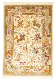  Qum Silk Pictorial Signed: Qum Sharifi Rug 129X199 Persian Silk Small Carpetvista