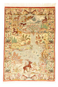  Oriental Qum Silk Pictorial Signed: Sharifi Rug 95X141 Silk, Persia/Iran Carpetvista