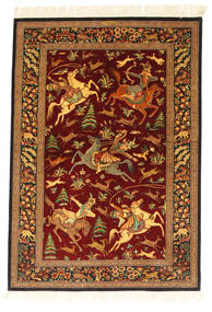  Orientalsk Ghom Silke Figur/Bilde Signert: Ghom Motevasel Teppe 100X147 Silke, Persia/Iran Carpetvista