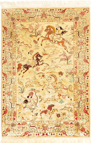 Qum Silk Rug 101X147 Silk, Persia/Iran Carpetvista