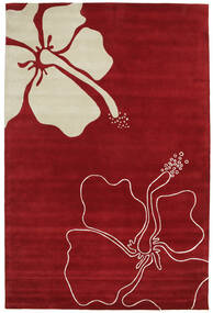 Blooming Lillies Handtufted 200X300 Red Wool Rug