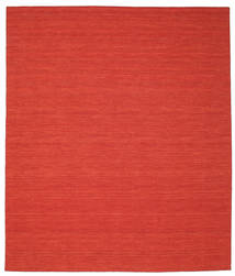 Kelim Loom 250X300 Large Red Plain (Single Colored) Wool Rug
