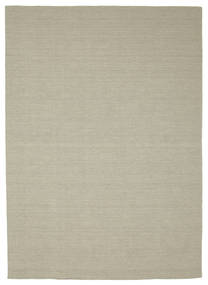 Kelim Loom 220X320 Light Grey/Beige Plain (Single Colored) Wool Rug
