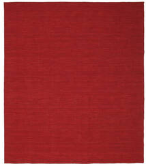  Alfombra De Lana 250X300 Kelim Loom Rojo Oscuro Grande