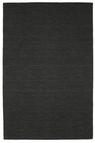 Kelim Loom 180X275 Black Plain (Single Colored) Wool Rug