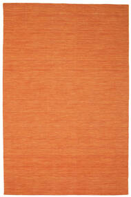  180X275 Plain (Single Colored) Kilim Loom Rug - Orange Wool