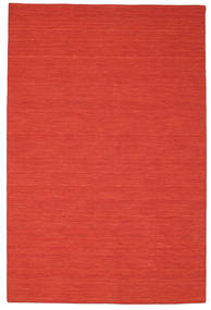 Kelim Loom 180X275 Red Plain (Single Colored) Wool Rug