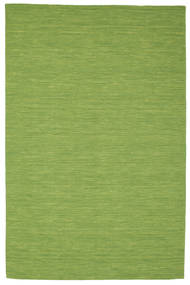 Kelim Loom 180X275 Green Plain (Single Colored) Wool Rug