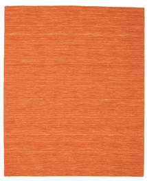  200X250 Monocromatico Kilim Loom Tappeto - Arancione Lana