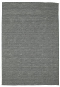  Wool Rug 200X300 Kelim Loom Dark Grey