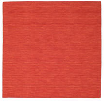  Wollteppich 200X200 Kelim Loom Rot Quadratischer