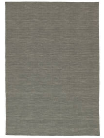 Kelim Loom 160X230 Dark Grey Plain (Single Colored) Wool Rug
