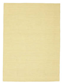 Kelim Loom 140X200 Small Yellow Plain (Single Colored) Wool Rug