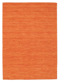 Kelim Loom 120X180 Lille Orange Enkeltfarvet Uldtæppe