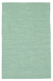 Kelim Loom 100X160 小 ミントグリーン 単色 ウール 絨毯