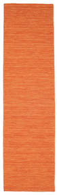  Wool Rug 80X300 Kelim Loom Orange Runner
 Small