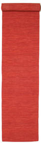  Alfombra De Lana 80X500 Kelim Loom Rojo Pequeño