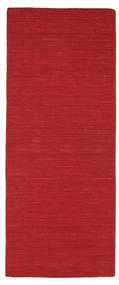  Alfombra De Lana 80X200 Kelim Loom Rojo Oscuro Pequeño