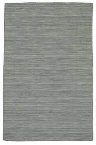 Kelim Loom 100X160 Small Dark Grey Plain (Single Colored) Wool Rug