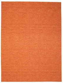 Kelim Loom 300X400 Stort Orange Enkeltfarvet Uldtæppe