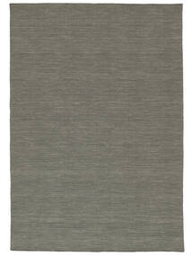 Kelim Loom 300X400 Large Dark Grey Plain (Single Colored) Wool Rug 