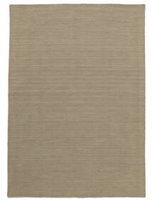 Kelim Loom 300X400 Large Light Grey/Beige Plain (Single Colored) Wool Rug