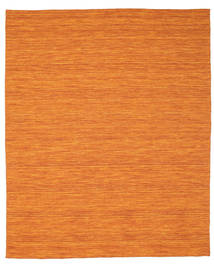 Kelim Loom 200X250 Oranje Eén Kleur Wol Vloerkleed