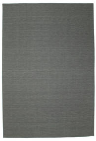  Wool Rug 400X600 Kelim Loom Dark Grey Large