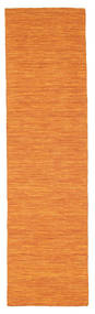  Tappeto Di Lana 80X300 Kelim Loom Arancione Piccolo