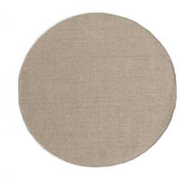  Wool Rug Ø 100 Kelim Loom Light Grey/Beige Round Small