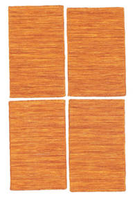  Tappeto Di Lana 40X60 Kelim Loom Arancione Piccolo