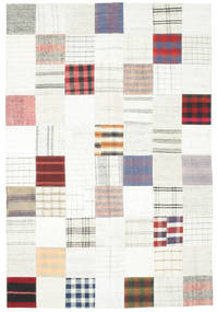  キリム パッチワーク 絨毯 201X303 ウール ホワイト/ベージュ Carpetvista
