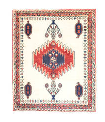  75X90 Medallion Small Afshar Rug Wool, Carpetvista