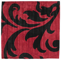 Homa Handtufted 225X225 Dark Red/Black Square Wool Rug