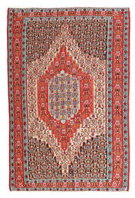  Persian Kilim Senneh Fine Rug 175X250 Red/Grey Carpetvista