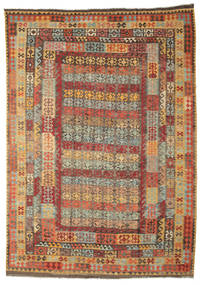  Orientalischer Kelim Afghan Old Stil Teppich 244X344 Wolle, Afghanistan Carpetvista